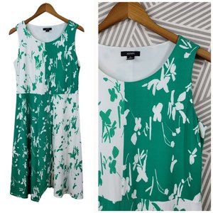 Alfani Color Block Size 8 Dress Slinky travel knit Stretch Party Floral Green